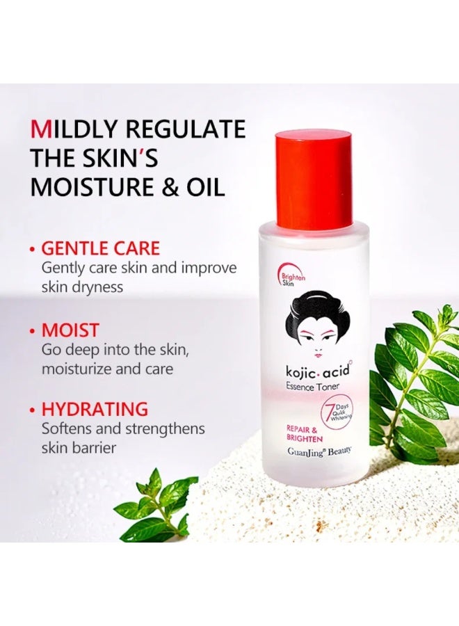 GUANJING تونر كوجيك أسيد 100 مل لإصلاح وتفتيح وترطيب وتنقية المسام تونر للوجه يقلل من المسام ويحسن الجفاف ويخفف حب الشباب ويعالج وينعش البشرة - Image 2