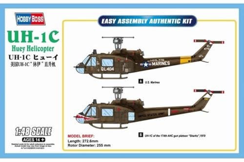 Hobby Boss Easy Assembly UH-1C Huey Airplane Model Building Kit - Image 4