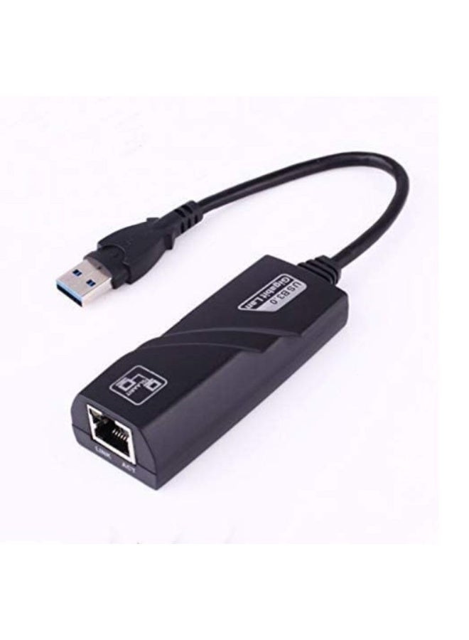 Reacon USB 3.0 Ethernet Adapter – High-Speed USB to RJ45 Gigabit LAN Network Card for Laptop & Computer (Black) - Image 3