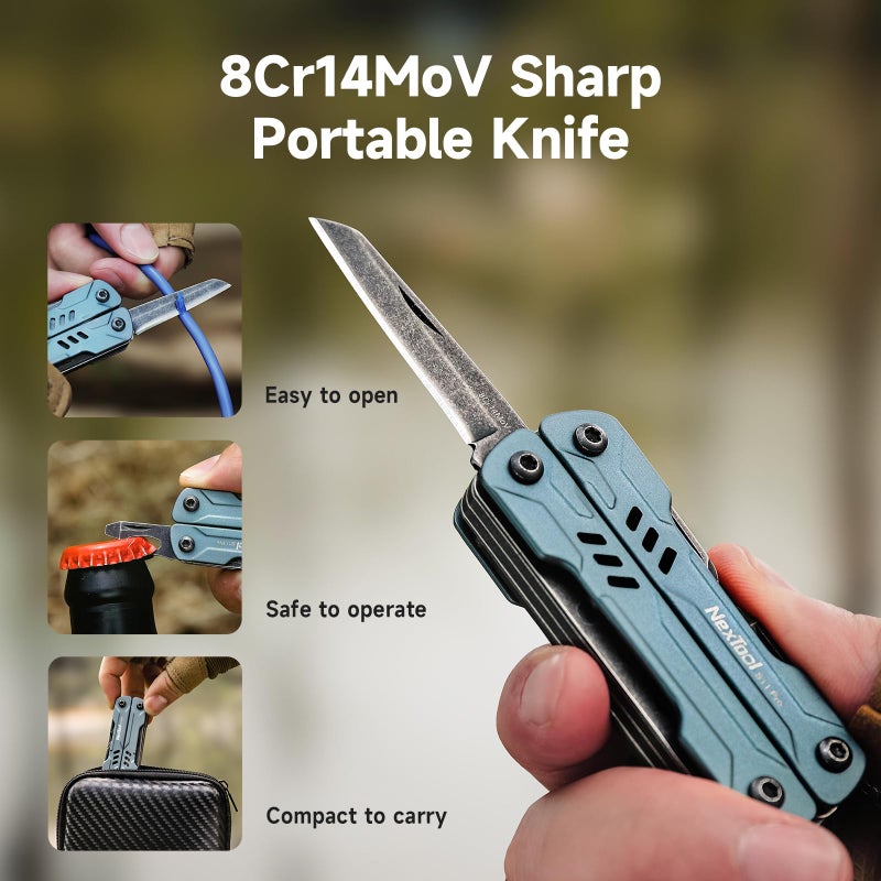 NexTool Mini Sailor S11 Pro Keychain Multitool - Compact 12-in-1 EDC Multi Tool with Upgraded Materials, Lightweight Pocket Tool for Camping, Hiking, DIY & Gifts - Image 3