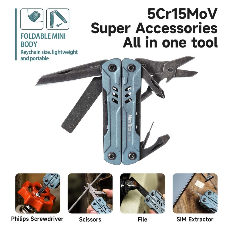 NexTool Mini Sailor S11 Pro Keychain Multitool - Compact 12-in-1 EDC Multi Tool with Upgraded Materials, Lightweight Pocket Tool for Camping, Hiking, DIY & Gifts - Image 5