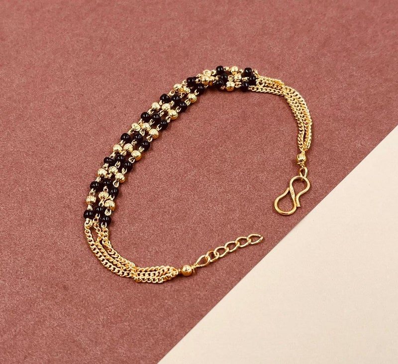 JHB Gold Plated Non-Precious Metal Mangalsutra Bangle Style Hand Bracelet for Women - Image 5