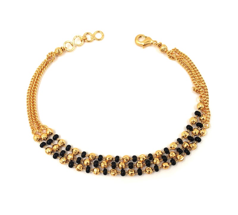 JHB Gold Plated Non-Precious Metal Mangalsutra Bangle Style Hand Bracelet for Women - Image 1