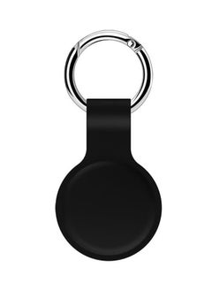 Generic Durable Black Keychain Holder for Apple AirTag - Secure and Stylish Silicone Case with Metal Keyring  - Image 1