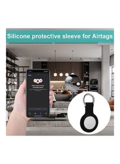 Generic Durable Black Keychain Holder for Apple AirTag - Secure and Stylish Silicone Case with Metal Keyring  - Image 4