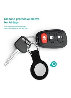 Generic Durable Black Keychain Holder for Apple AirTag - Secure and Stylish Silicone Case with Metal Keyring  - Image 5