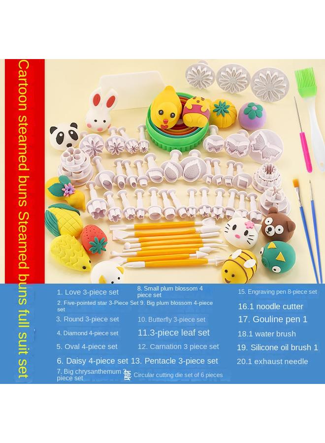 Bluejw 33 Pieces Of Steamed Bread Embossing Mold Cartoon Steamed Buns Pattern Steamed Bread Mold Home Baking Sugar Cake Tools Portuguese Music - Image 1