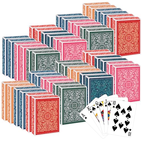 Timenued Playing Cards 90 Pack 90 Deck of Playing Cards Bulk for Adults Poker Cards Set with 6 Colors Family Game Night Standard Index Card for Blackjack Pinochle Canasta Card Game Party Supplies - Image 1