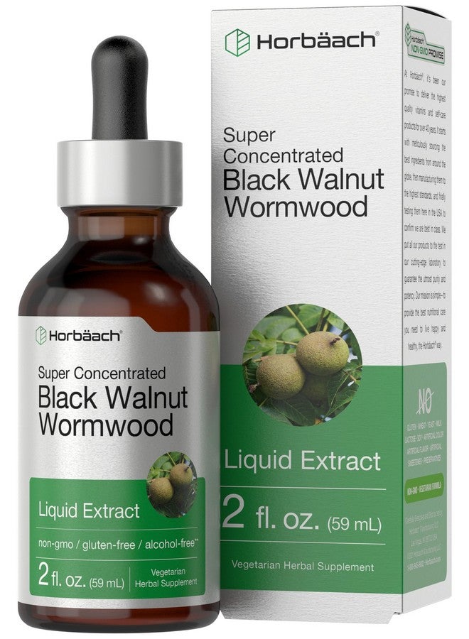 Horbäach Black Walnut Wormwood Liquid Extract | 2 fl oz | Alcohol Free Tincture | Vegetarian, Non-GMO & Gluten Free - Image 1