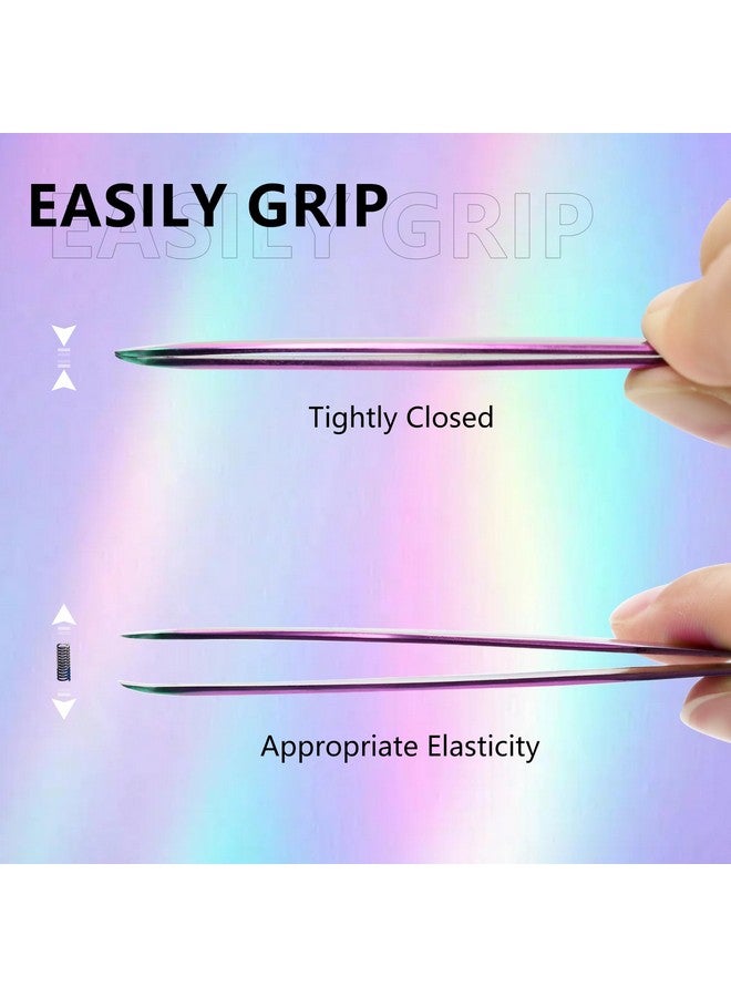 EMEDA 3Pcs Lash Tweezers Set - High Precision Stainless Steel Tweezers For Eyelash Extensions, Straight And Curved Tweezers For Isolation Lash Extensions, Pointy Flat Tweezers For Volume Lashes - Image 3