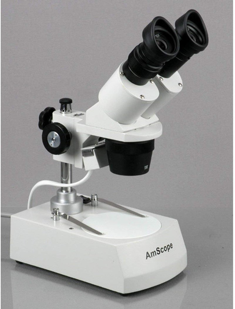 AmScope SE305RPZE1 Digital ForwardMounted Binocular Stereo Microscope WF10x and WF20x Eyepieces 10X20X30X60X Magnification 1X and 3X Objectives Upper and Lower Halogen Lighting Reversible BlackWhite Stage Plate Pillar Stand 120V Includes 13MP Camera and Software - Image 3