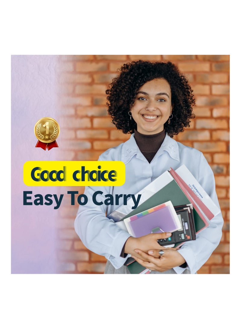 Small Accordion File Organizer - 2 Pack 13 Pockets A6 Mini Expanding File Folders, Portable Hand-Held Accordion File Folder 100% Waterproof Plastic Receipt Organizer for Cards, Coupon, Receipt, Ticket - Image 5