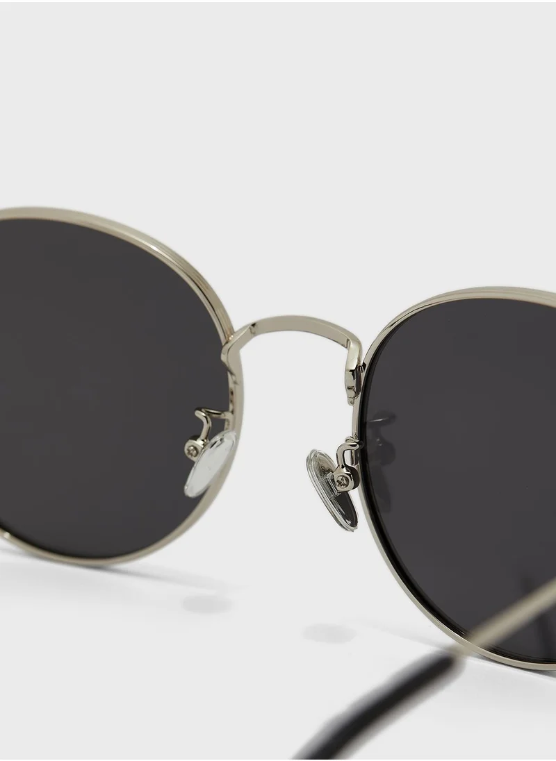 Robert Wood Polarized Sleek Edge Round Sunglasses