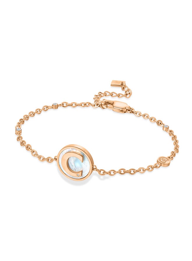 شيروتي 1881 سوار سيركولو، ذهب وردي مع عرق اللؤلؤ والكريستال، تصميم بسيط وأنيق للنساء - Image 2