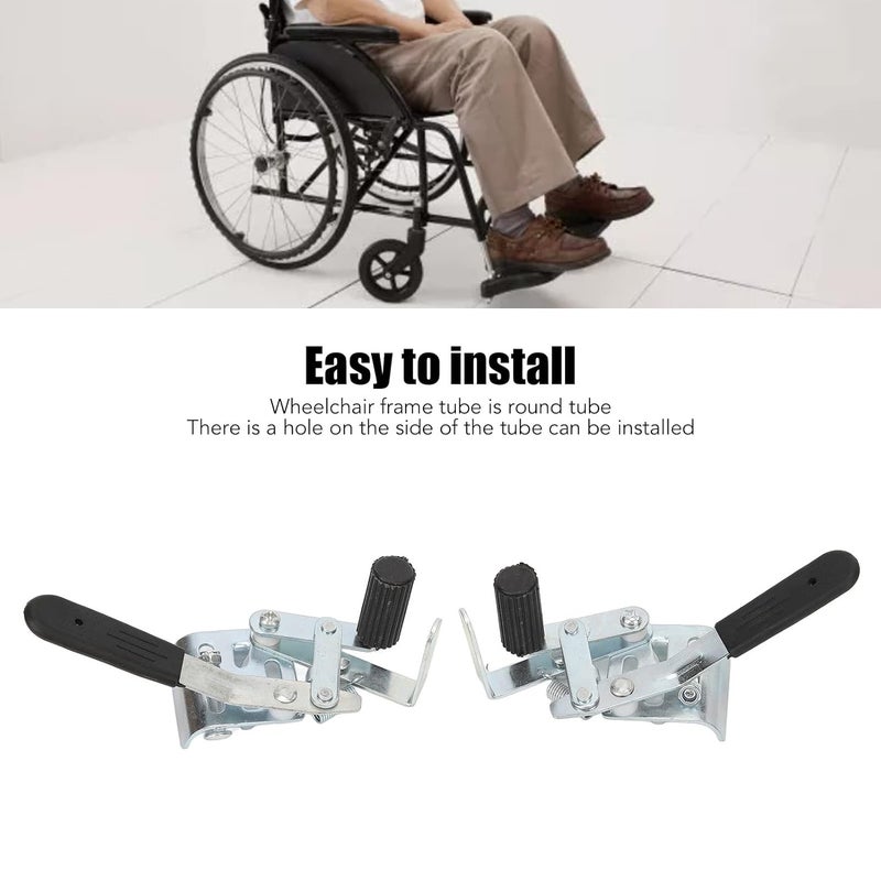 klarako Wheelchair Handbrake, 1 Pair Professional Wheelchair Parking BrakeSteel Side Screw Wheelchair Brakes Replacement Fastener Wheelchair Accessories - Image 2