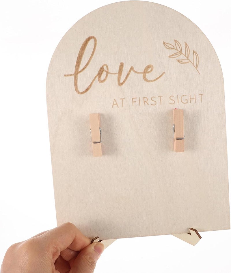 TOYANDONA Wooden Sonogram Photo Frame First Photo Display Frame with Stand and Clip Newborn Announcement Nursery Décor - Image 4