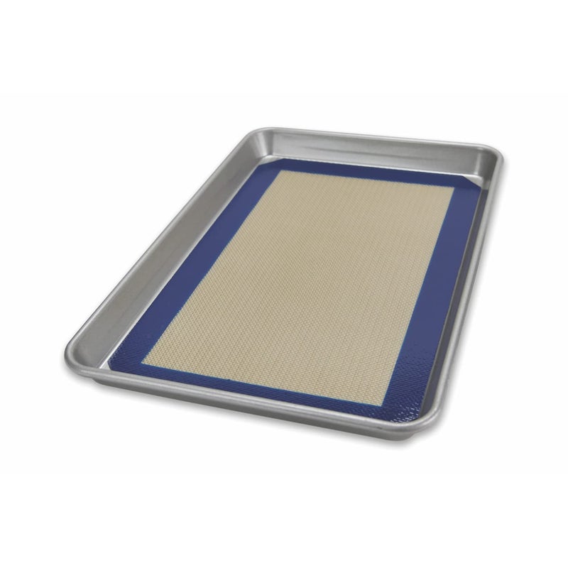 USA Pan Bakeware Nonstick Jelly Roll Pan and Silicone Baking Mat Set