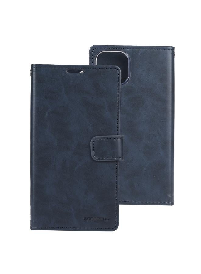 GOOSPERY Case For iPhone 14 Pro Max BLUE MOON Crazy Horse Texture Leather Case - Image 2