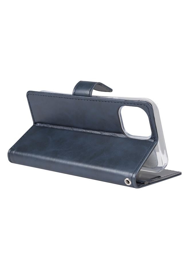 GOOSPERY Case For iPhone 14 Pro Max BLUE MOON Crazy Horse Texture Leather Case - Image 3