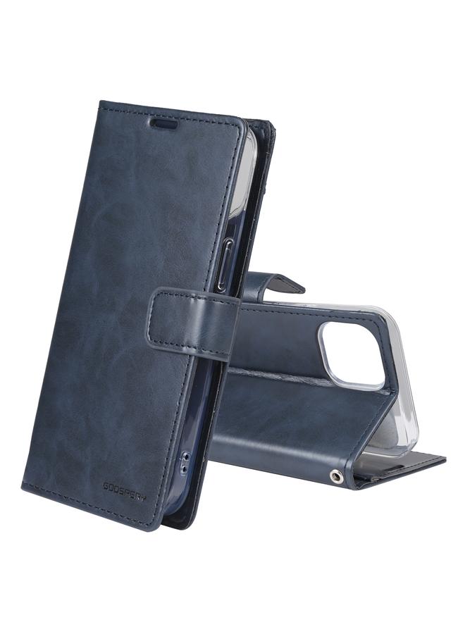 GOOSPERY Case For iPhone 14 Pro Max BLUE MOON Crazy Horse Texture Leather Case - Image 1