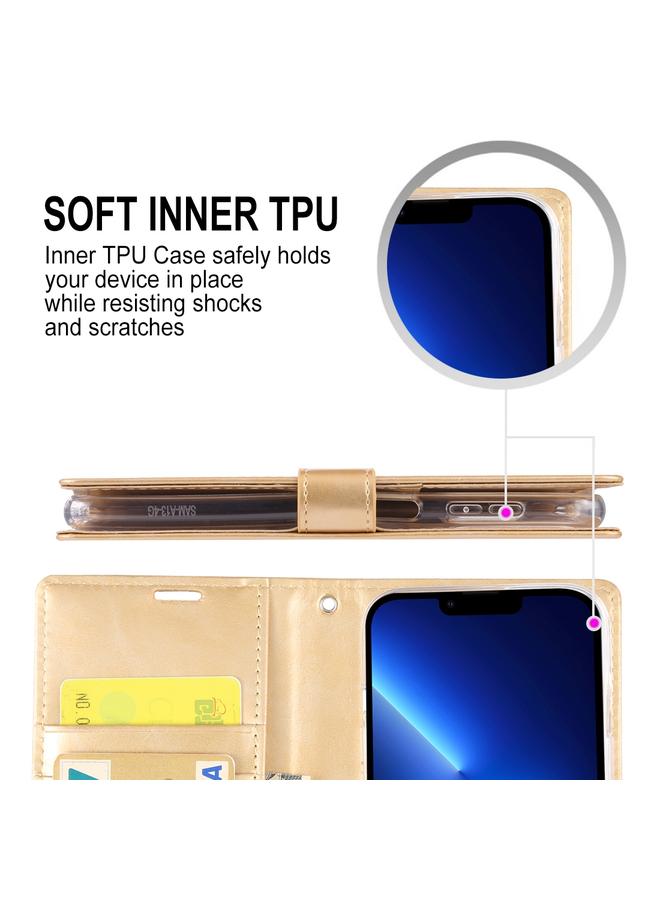 GOOSPERY Case For iPhone 14 Pro Max BLUE MOON Crazy Horse Texture Leather Case - Image 5