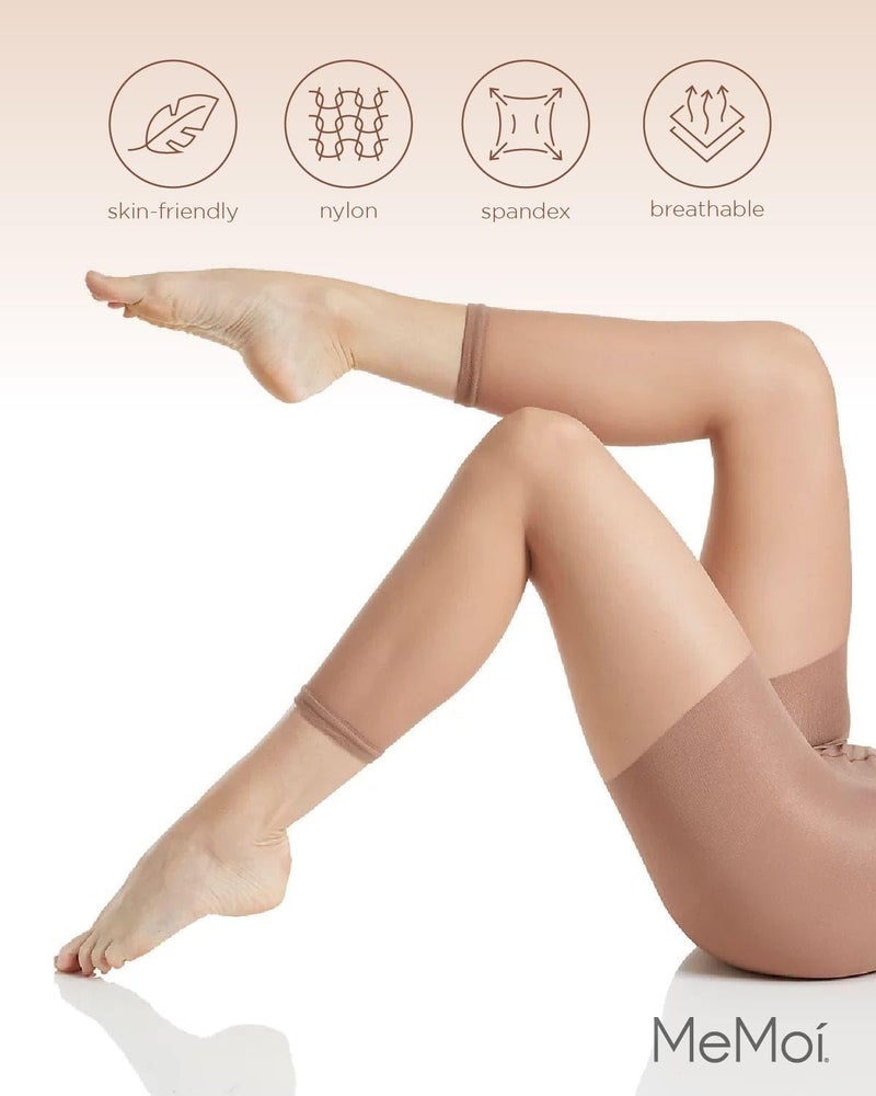 MeMoi Capri Sheer Tights, Comfortable Control Top Footless Tights, Capris for Women - Sizes S-XL, Honey, Large - Image 5