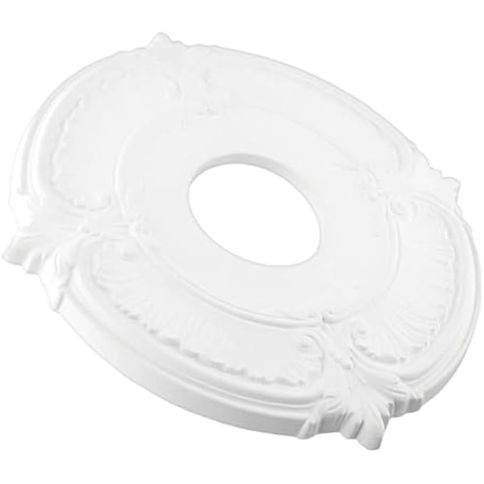 CEILING MEDALLIONS FOR LIGHT FIXTURES | WHITE CEILING MEDALLION FOR FAN, ADHESIVE EUROPEAN DESIGN SAFE DECORATION FOR CHANDELIER MOUNTING HOMEOWNERS CONTRACTORS - Image 2