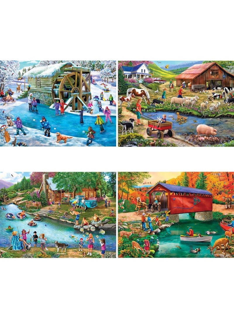 Bits and Pieces â€“ 4-in-1 Multi-Pack 1000 Piece Jigsaw Puzzles for Adults â€“ River Escapades Jigsaw Puzzle Set Bundle by Artist Mary Thompson, Completed Puzzle Size: 20" x 27" - Image 3