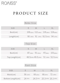 roaiss 3 Piece Ice Silk Satin Pajama Set Women'S Daily Suspender Shorts And Long Sleeve Robe Set Home Wear  - Image 3
