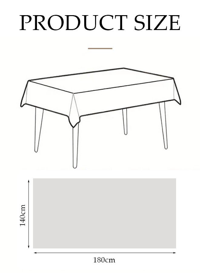 DUNISO White Embroidered Crochet Hole Tablecloth with Tassels, Boho Stripe Geometric Tablecloth for Party Birthday Dinning Table Cloth, Rectangular 140*180cm - Image 2