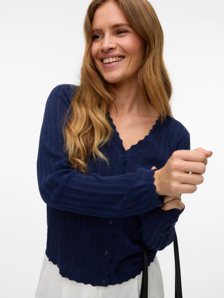 VERO MODA VMLUXLIGHT POINTELLE LS V-NECK CARDIGAN - Image 3