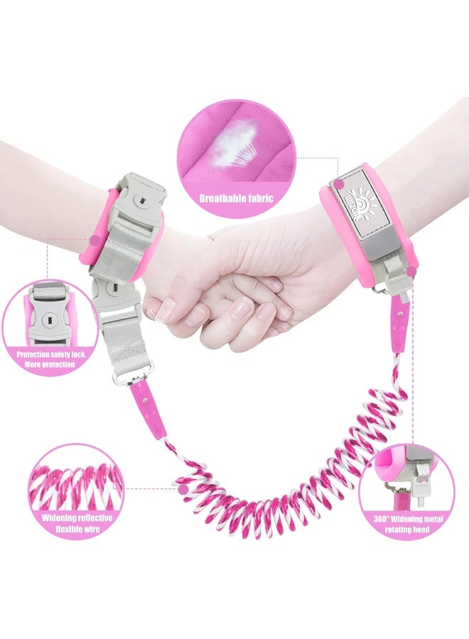 WSZCML Toddler Harness Walking Leash- Child Anti Lost Wrist Link - Child Safety Harness - Upgrade with Reflective Tape Liner 6.5ft - for 1-12 Years Boys and Girls to Disneyland, Zoo or Mall (Pink Leash) - Image 4