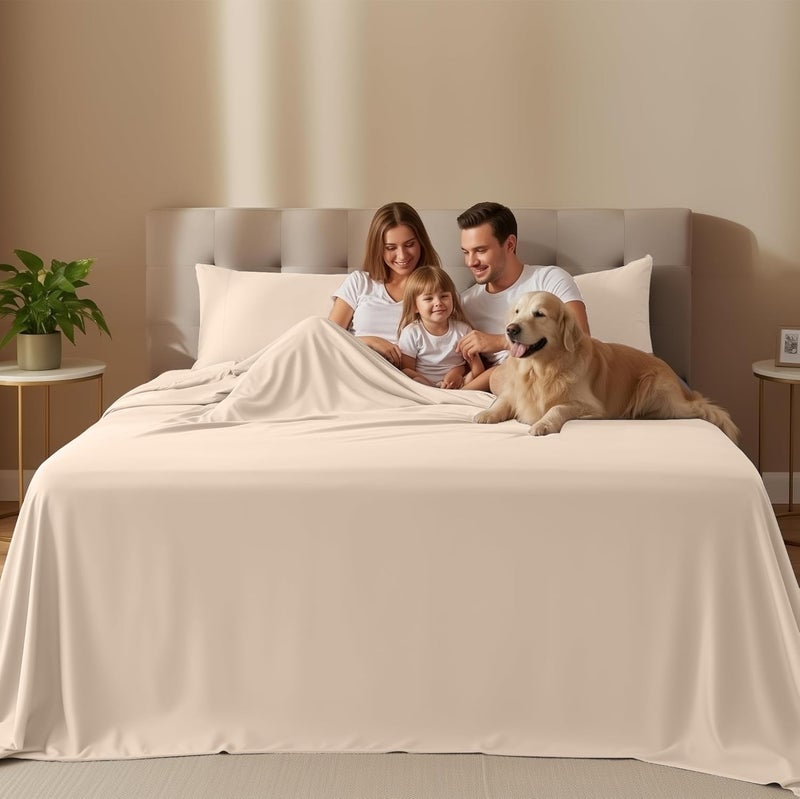 Utopia Bedding California King Bed Sheets Set - 4 Piece Bedding - Brushed Microfiber - Shrinkage and Fade Resistant - Easy Care (California King, Beige) - Image 2