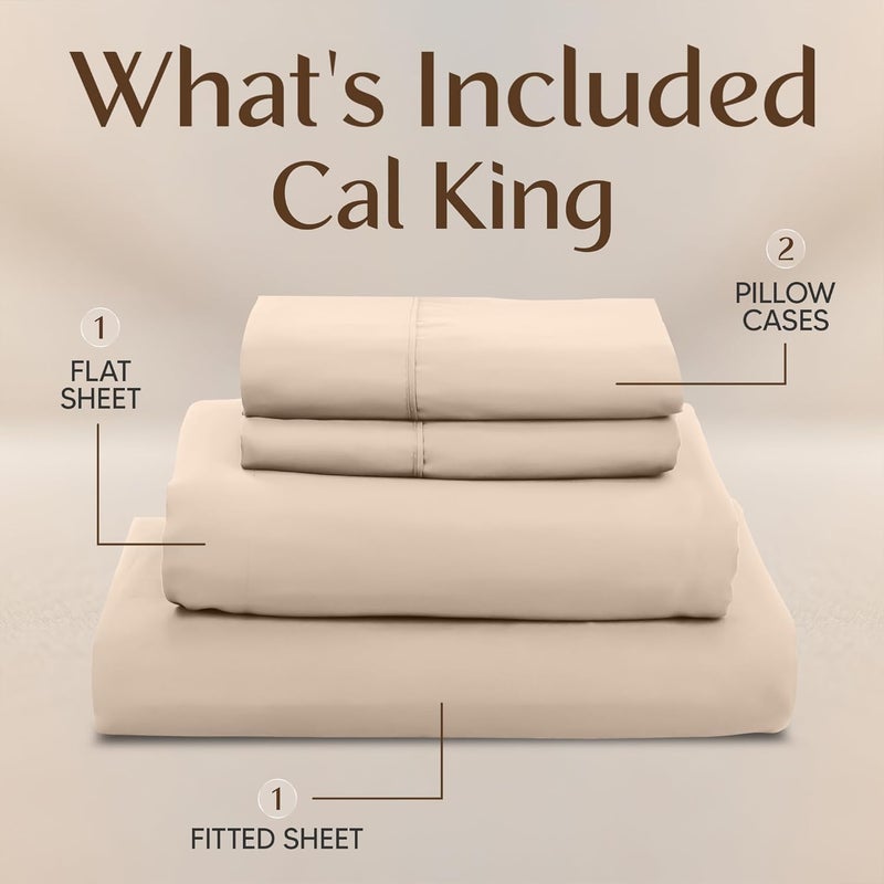 Utopia Bedding California King Bed Sheets Set - 4 Piece Bedding - Brushed Microfiber - Shrinkage and Fade Resistant - Easy Care (California King, Beige) - Image 3