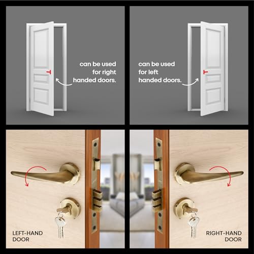 LAPO Heavy Duty Door Locks for Main Door, Door Locks for Bedroom, Mortise Lock for Door, Door Lock Handlesets with 3 Brass Key for Home,Office,Hotel | Antique Finish | 3 Years Warranty Ro-182 - Image 5