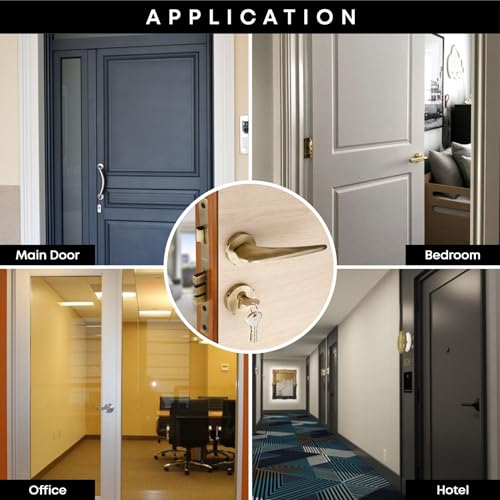 LAPO Heavy Duty Door Locks for Main Door, Door Locks for Bedroom, Mortise Lock for Door, Door Lock Handlesets with 3 Brass Key for Home,Office,Hotel | Antique Finish | 3 Years Warranty Ro-182 - Image 4