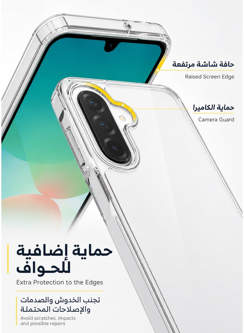 ORYXA Samsung Galaxy A17 Clear Case, 2-in-1 Slim TPU Cover with Screen Protector, Reinforced 4-Corner Shock-Absorption, Anti-Scratch Crystal Clear Bumper for Galaxy A17 5G/4G - Clear - Image 2