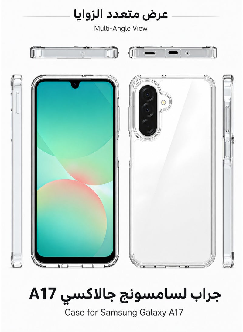 ORYXA Samsung Galaxy A17 Clear Case, 2-in-1 Slim TPU Cover with Screen Protector, Reinforced 4-Corner Shock-Absorption, Anti-Scratch Crystal Clear Bumper for Galaxy A17 5G/4G - Clear - Image 5