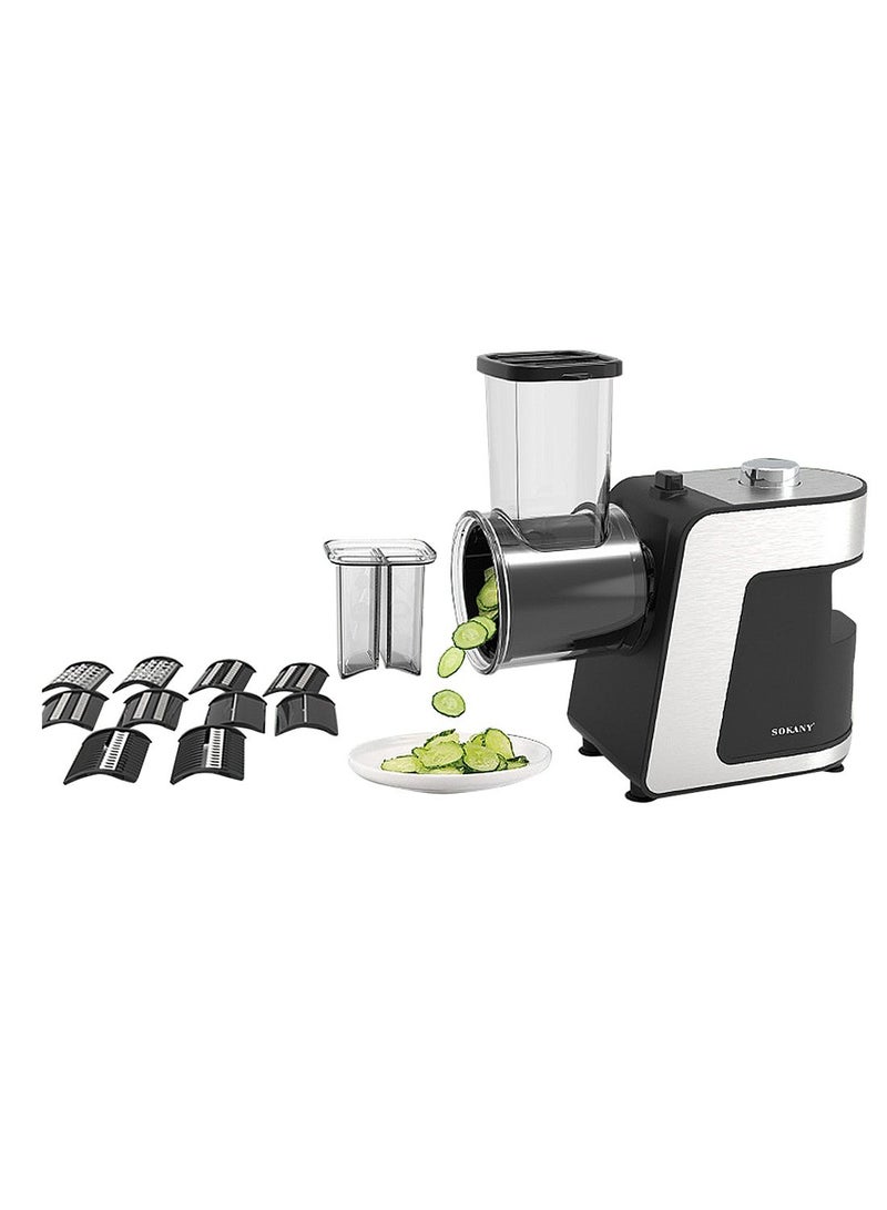 sokany Electric Cheese Grater, 1000W Electric Slicer Chopper, Multi Grater, Fruit Cutter, Vegetable Slicer, Shredder, Food Processor with 5 Blades Set SK-1180 Black - Image 1