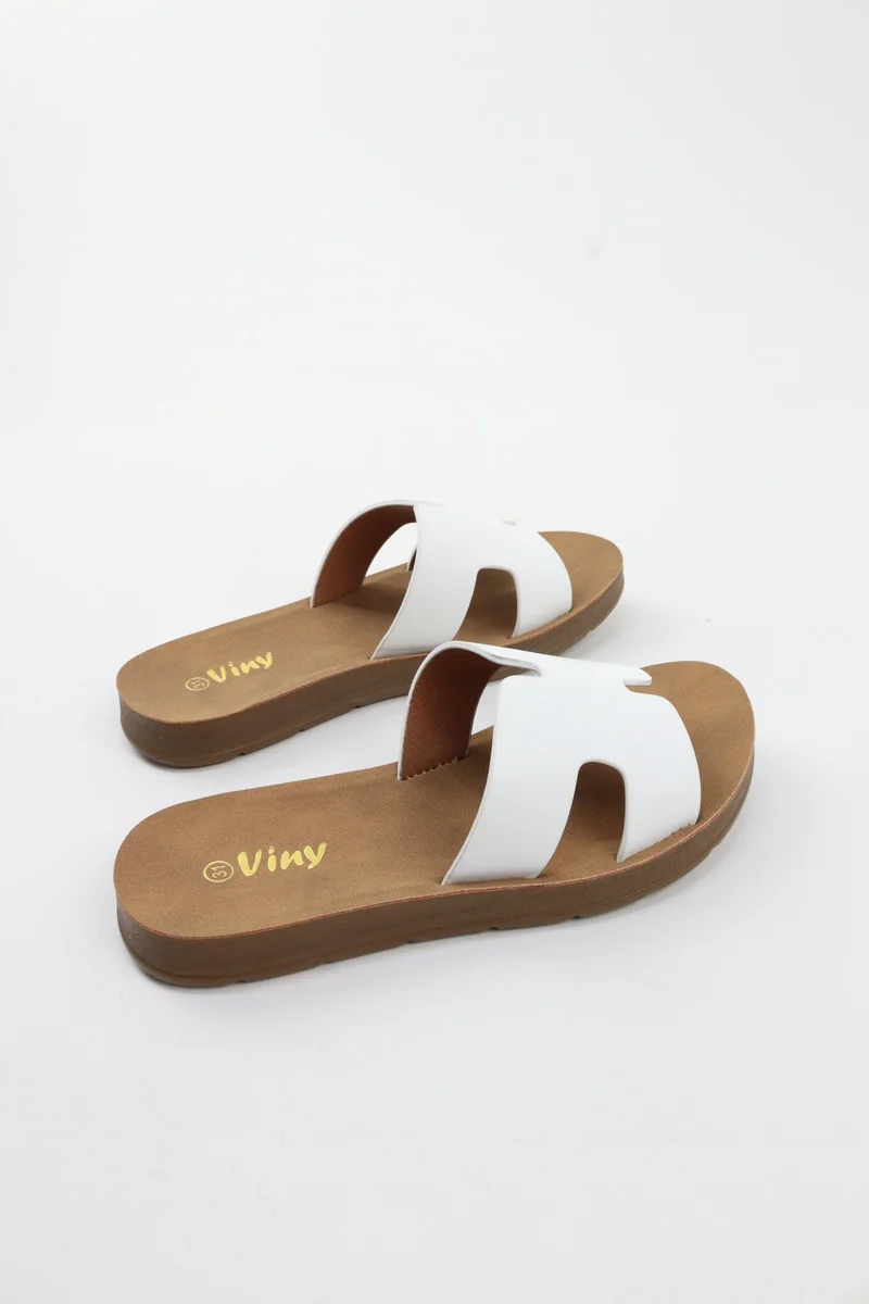 Viny WHITE Viny Girls Everyday Comfort Slide Slippers for Women | Best Price UAE