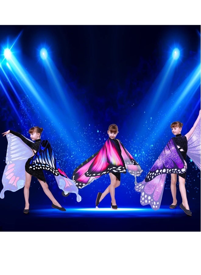 Butterfly Wings Costume Cape, Fairy Wings Shawl, Fairy Butterfly Wings Sets, Bug Dress-Up Party Favors Toys Gifts, Suitable for Cosplay, Birthday Parties (Blue Purple) - Image 3