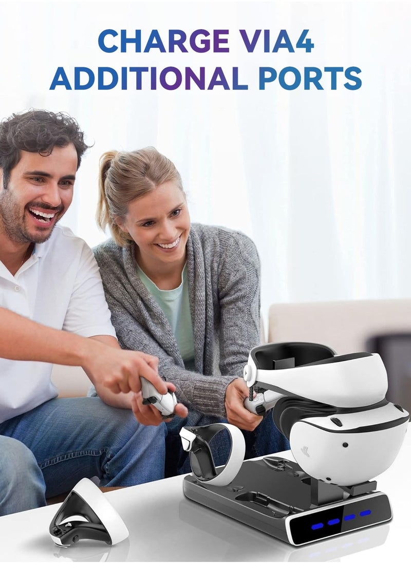 LEOKOR Charging Dock for PSVR2 Controller with LED Light,VR Stand Display Your PSVR2,Charging Compatible with PS-5 Controller Charger,Playstation VR2 Handle,Charging Cable,Seat Charger  - Image 5