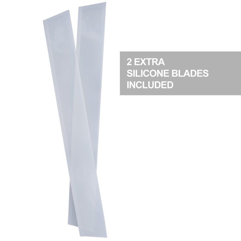 desired tools Squeegee for Shower Door, Car Windshield, and Glass Window - 2 Extra Silicone Replacement Blades - Foam Handle - Black - Image 4