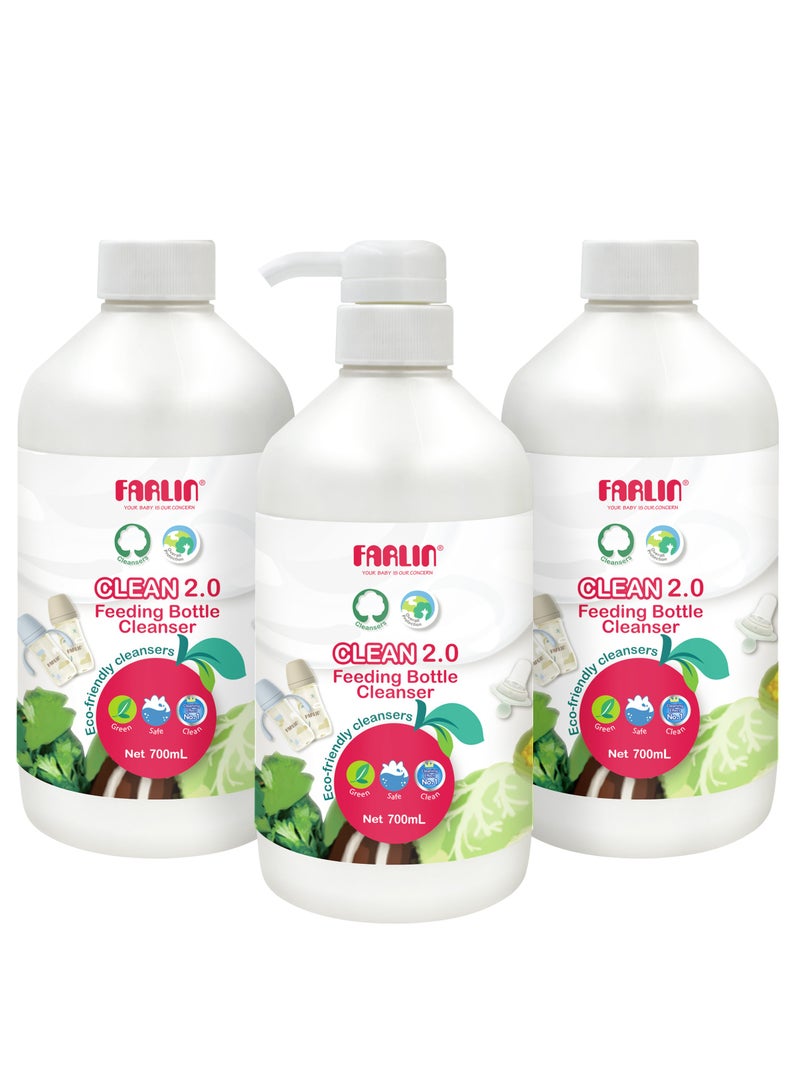 Farlin Food Cycle / Baby Liquid Cleanser 700ml (2+1 Bundle) – Natural, Antibacterial - Image 1