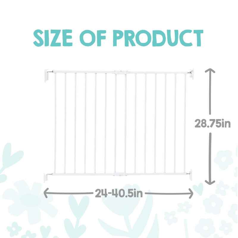 Regalo Safety 24"-40.5" Extra Wide Baby Gate for Stairs & Hallways, Hardware Mounted 2-in-1 Stair Gate for Babies, Toddlers, & Pets, White - Image 2