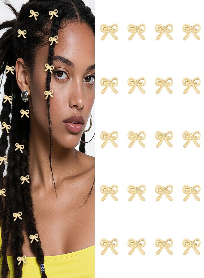 YISSION 20 Pcs Mini Bows Hair Clips Small Metal Hair Bow Clip Cute Bows Hair Barrettes Gold Hair Clips Hair Accessories for Women Girls - Image 1