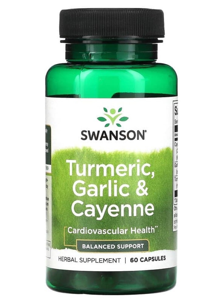 سوانسون‏, الكركم ، الثوم والفلفل الحار ، 60 كبسولة