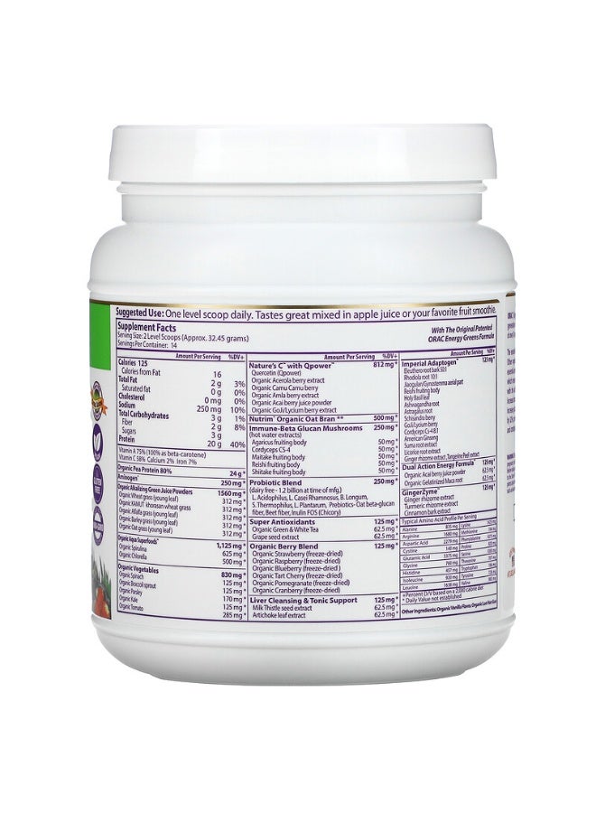 بارادايس هيربس مكمل غذائي إنرجي بروتين الخضروات والفواكه 454 جرام - Image 2