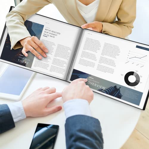 Dunwell كتاب تقديم المناظر الطبيعية دونويل 9x12 (أسود، أفقي)، مجلد 24 جيب مع أكمام بلاستيكية، يعرض 48 صفحة 9x12 أو شهادات A4، تذكارات، فنون الأطفال، مجلد بورتفوليو بولي خالي من الحمض - Image 5