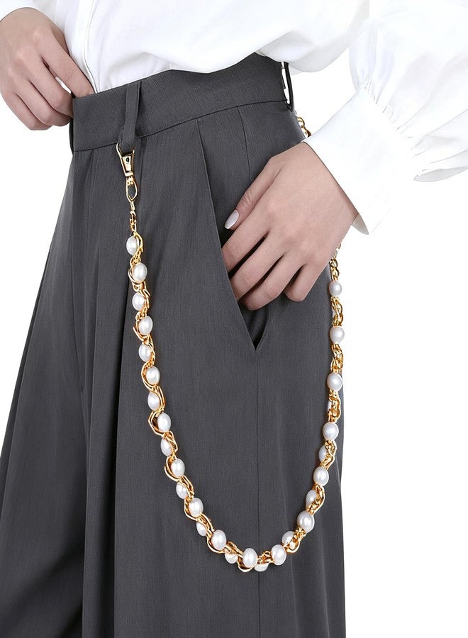سلسلة بنطال ذهبية، سلسلة محفظة من اللؤلؤ الذهبي، سلاسل جينز متدلية، سلاسل جينز عصرية متعددة الطبقات، سلاسل بانك للجينز للرجال والنساء - Image 2